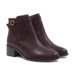 Bottines & Bottes | JULES & JENN Bottines Cavalieres Cuir Bordeaux