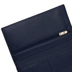 Petite Maroquinerie | JULES & JENN Portefeuille Porte-Chequier Cuir Bleu Bleu Marine