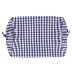 Petite Maroquinerie | JULES & JENN Trousse Toile Recyclee Vichy Blanc Bleu Blanc/Bleu