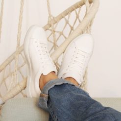 Baskets | JULES & JENN Tennis Lacet Cuir Blanc