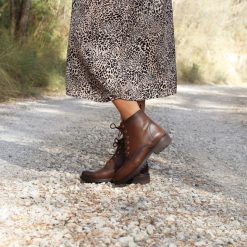 Bottines & Bottes | JULES & JENN Bottines Plates A Lacet Cuir Marron