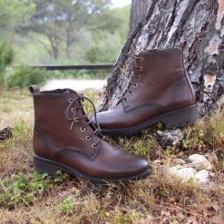 Bottines & Bottes | JULES & JENN Bottines Plates A Lacet Cuir Marron