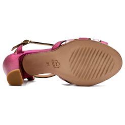 Sandales | JULES & JENN Sandales Talon Brides Cuir Metallise Rose Rose/Rose Metallise