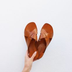 Sandales | JULES & JENN Mules Plates Cuir Camel