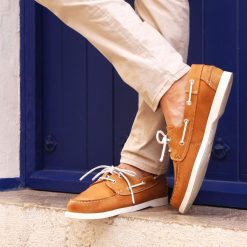 Chaussures Bateau | JULES & JENN Chaussures Bateau Cuir Cognac