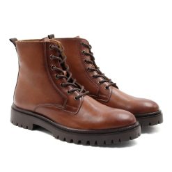 Boots | JULES & JENN Boots A Lacet Crantees Cuir Cognac