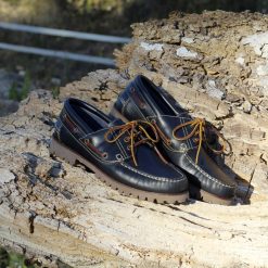 Chaussures Bateau | JULES & JENN Chaussures Bateau Crampons Cuir Bleu