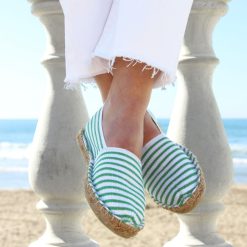 Espadrilles | JULES & JENN Espadrilles Toile Coton Vert Dore Vert/Dore