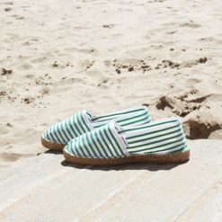 Espadrilles | JULES & JENN Espadrilles Toile Coton Vert Dore Vert/Dore