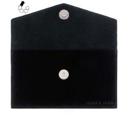 Petite Maroquinerie | JULES & JENN Pochette Enveloppe Cuir Upcycle Noir