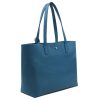 Sacs A Main | JULES & JENN Sac Cabas Cuir Graine Bleu Bleu Clair