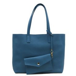 Sacs A Main | JULES & JENN Sac Cabas Cuir Graine Bleu Bleu Clair