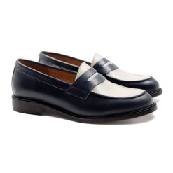 Mocassins & Derbies | JULES & JENN Mocassins Cuir Blanc Bleu