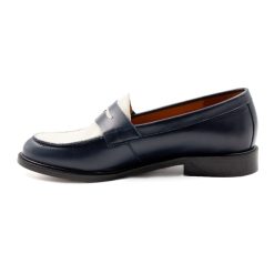 Mocassins & Derbies | JULES & JENN Mocassins Cuir Blanc Bleu