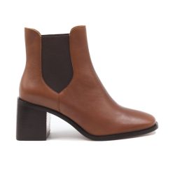 Bottines & Bottes | JULES & JENN Bottines Chelsea Talon Cuir Camel