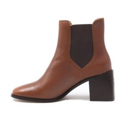 Bottines & Bottes | JULES & JENN Bottines Chelsea Talon Cuir Camel