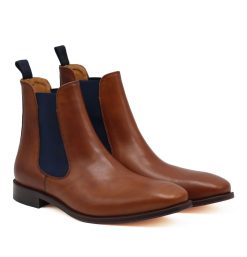 Boots | JULES & JENN Chelsea Boots Cuir Cognac Bleu Cognac/Marine