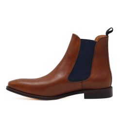 Boots | JULES & JENN Chelsea Boots Cuir Cognac Bleu Cognac/Marine