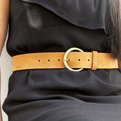 Ceintures | JULES & JENN Ceinture Boheme Cuir Daim Camel