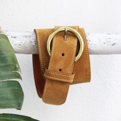 Ceintures | JULES & JENN Ceinture Boheme Cuir Daim Camel