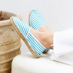 Espadrilles | JULES & JENN Espadrilles Toile Coton Turquoise Turquoise/Dore