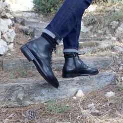 Boots | JULES & JENN Rangers Boots A Col Cuir Noir