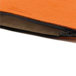 Petite Maroquinerie | JULES & JENN Pochette Cuir Upcycle Graine Orange