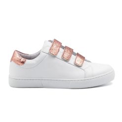 Baskets | JULES & JENN Baskets Scratch Cuir Blanc Rose Blanc/Rose