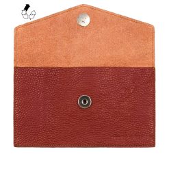 Petite Maroquinerie | JULES & JENN Pochette Enveloppe Upcycle Brique Orange Brique