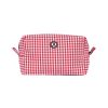 Petite Maroquinerie | JULES & JENN Trousse Toile Recyclee Vichy Blanc Rouge Blanc/Rouge