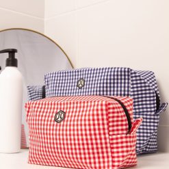 Petite Maroquinerie | JULES & JENN Trousse Toile Recyclee Vichy Blanc Rouge Blanc/Rouge