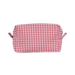 Petite Maroquinerie | JULES & JENN Trousse Toile Recyclee Vichy Blanc Rouge Blanc/Rouge