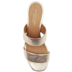 Sandales | JULES & JENN Mules Talon Bandeau Cuir Dore