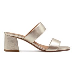 Sandales | JULES & JENN Mules Talon Bandeau Cuir Dore