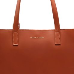 Sacs A Main | JULES & JENN Sac Cabas Cuir Brique Orange Brique