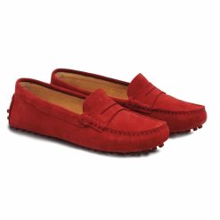 Mocassins & Derbies | JULES & JENN Mocassins Cuir Daim Rouge