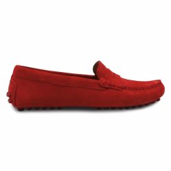 Mocassins & Derbies | JULES & JENN Mocassins Cuir Daim Rouge