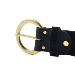 Ceintures | JULES & JENN Ceinture Boheme Cuir Daim Noir