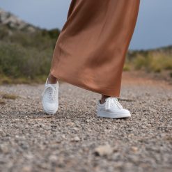 Baskets | JULES & JENN Baskets Vintage Cuir Graine Blanc