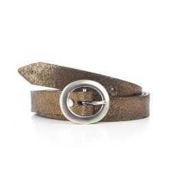 Ceintures | JULES & JENN Ceinture Fine Cuir Metallise Bronze