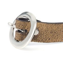 Ceintures | JULES & JENN Ceinture Fine Cuir Metallise Bronze