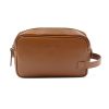 Petite Maroquinerie | JULES & JENN Trousse De Toilette Cuir Grave Cognac