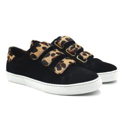 Baskets | JULES & JENN Baskets Scratch Cuir Daim Noir Leopard Noir/Leopard