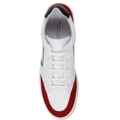 Baskets | JULES & JENN Baskets Retro Homme Cuir Blanc & Rouge Blanc/Rouge/Bleu