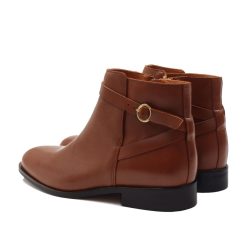 Bottines & Bottes | JULES & JENN Bottines Cavalieres Plates Cuir Camel