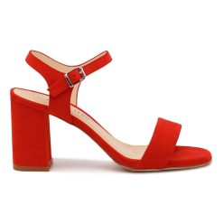 Sandales | JULES & JENN Sandales A Talon Cuir Daim Rouge