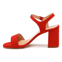 Sandales | JULES & JENN Sandales A Talon Cuir Daim Rouge