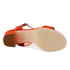 Sandales | JULES & JENN Sandales A Talon Cuir Daim Rouge