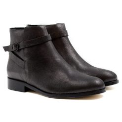 Bottines & Bottes | JULES & JENN Bottines Cavalieres Plates Cuir Irise Noir