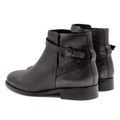 Bottines & Bottes | JULES & JENN Bottines Cavalieres Plates Cuir Irise Noir